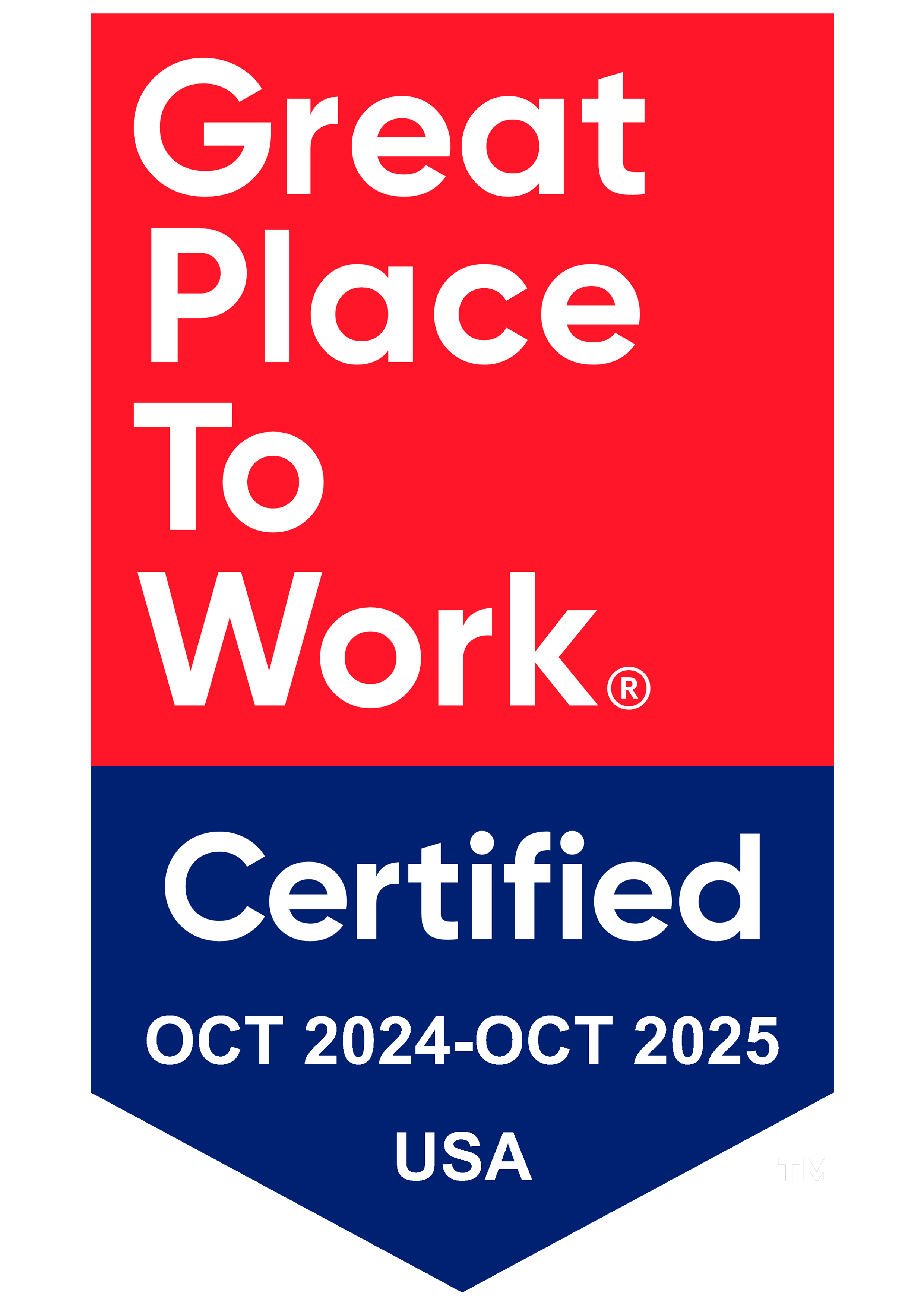 Great Place To Work® - Certified October 2024-October 2025 USA